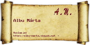 Albu Márta névjegykártya