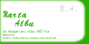 marta albu business card
